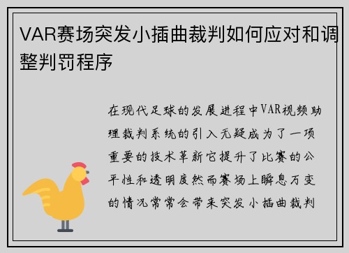 VAR赛场突发小插曲裁判如何应对和调整判罚程序