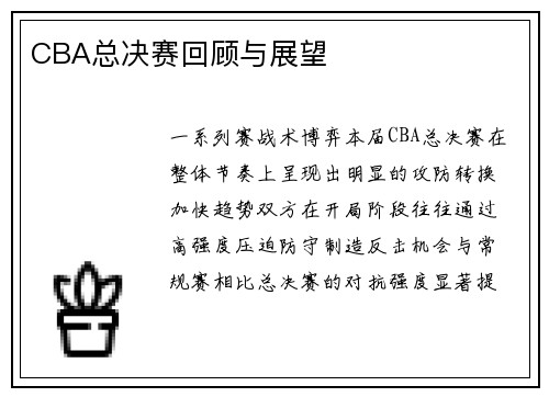 CBA总决赛回顾与展望